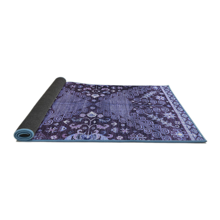 Sideview of Abstract Blue Modern Rug, abs2984blu