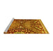 Sideview of Machine Washable Abstract Yellow Modern Rug, wshabs2984yw