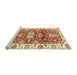 Sideview of Machine Washable Abstract Red Rug, wshabs2985