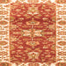 Square Machine Washable Abstract Orange Modern Area Rugs, wshabs2985org