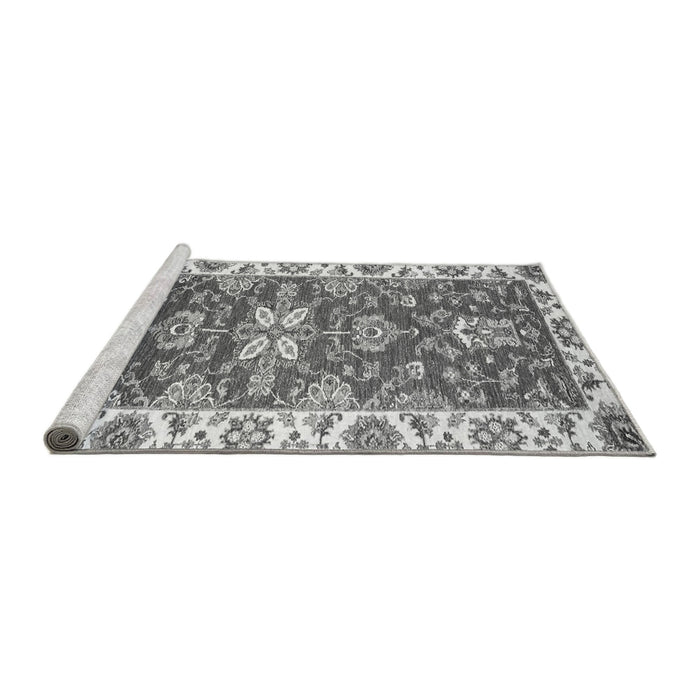 Sideview of Machine Washable Abstract Gray Modern Rug, wshabs2985gry