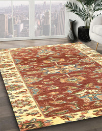 Abstract Red Modern Rug, abs2985