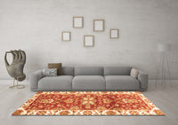 Machine Washable Abstract Orange Modern Rug, wshabs2985org