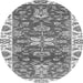 Round Abstract Gray Modern Rug, abs2985gry