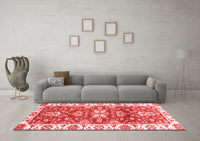 Machine Washable Abstract Red Modern Rug, wshabs2985red