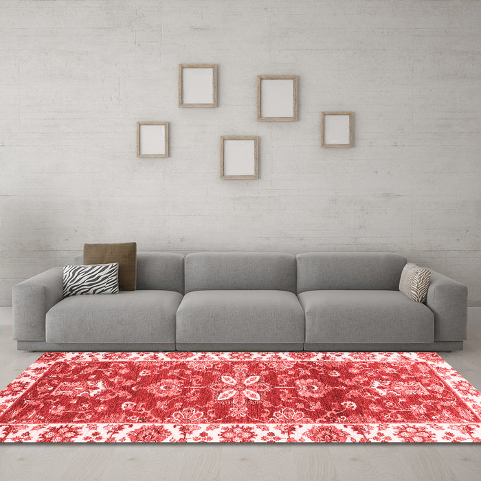 Modern Red Washable Rugs