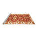 Sideview of Machine Washable Abstract Orange Modern Area Rugs, wshabs2985org