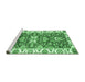 Sideview of Machine Washable Abstract Emerald Green Modern Area Rugs, wshabs2985emgrn