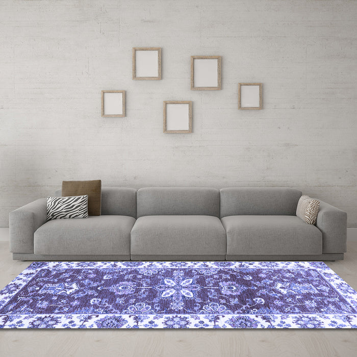 Machine Washable Abstract Blue Modern Rug in a Living Room, wshabs2985blu