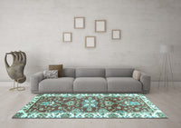 Machine Washable Abstract Light Blue Modern Rug, wshabs2985lblu