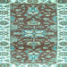 Square Abstract Light Blue Modern Rug, abs2985lblu