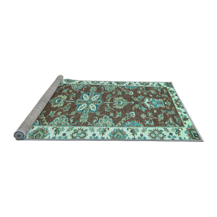 Sideview of Machine Washable Abstract Light Blue Modern Rug, wshabs2985lblu