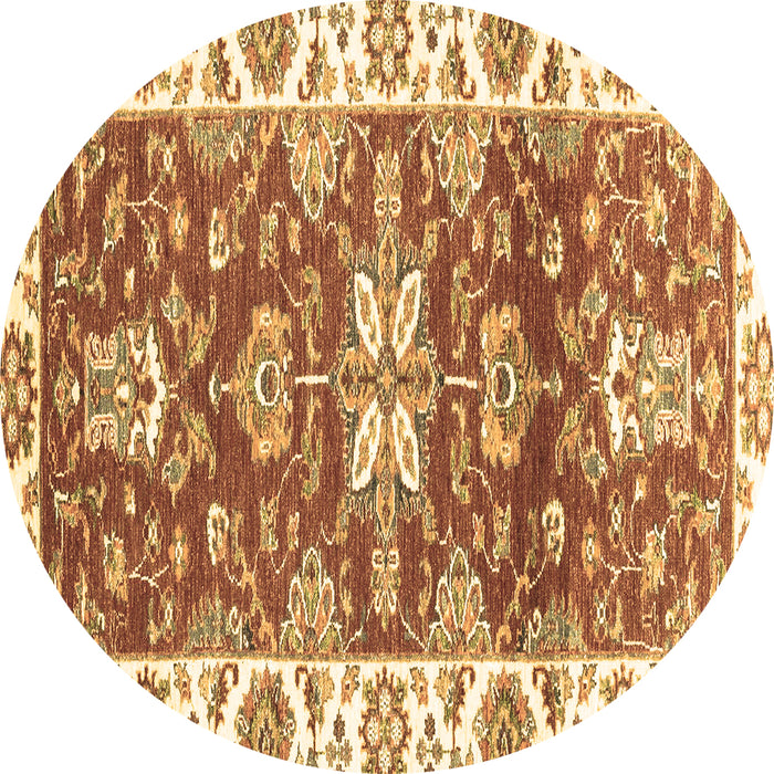 Round Machine Washable Abstract Brown Modern Rug, wshabs2985brn
