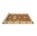 Sideview of Machine Washable Abstract Brown Modern Rug, wshabs2985brn