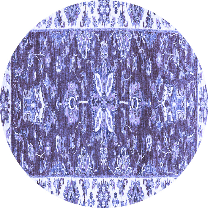 Round Machine Washable Abstract Blue Modern Rug, wshabs2985blu