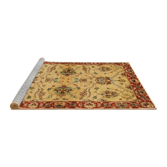Sideview of Machine Washable Abstract Orange Rug, wshabs2986