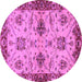 Round Oriental Purple Traditional Rug, abs2986pur