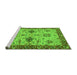 Sideview of Machine Washable Oriental Green Traditional Area Rugs, wshabs2986grn