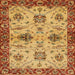 Square Abstract Orange Oriental Rug, abs2986