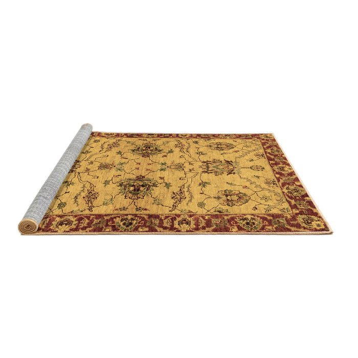 Sideview of Machine Washable Oriental Brown Traditional Rug, wshabs2986brn
