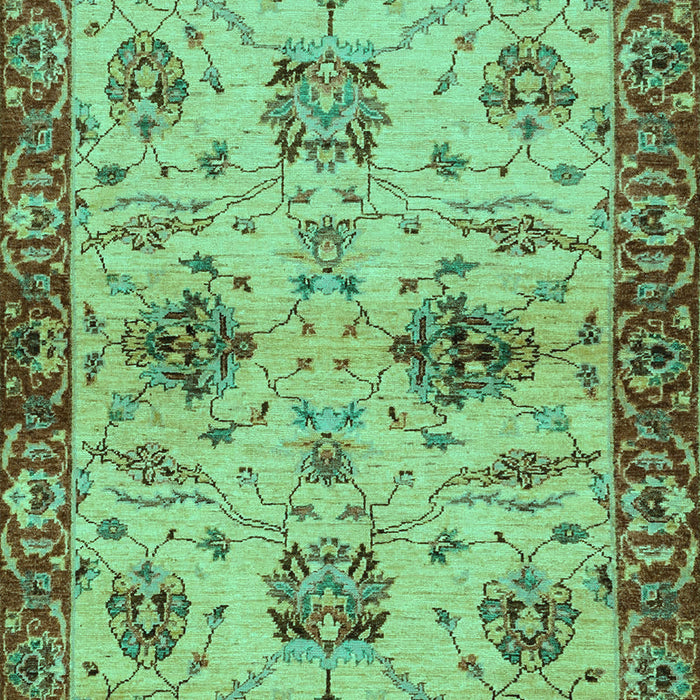Machine Washable Oriental Turquoise Traditional Area Rugs, wshabs2986turq