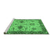 Sideview of Machine Washable Oriental Emerald Green Traditional Area Rugs, wshabs2986emgrn