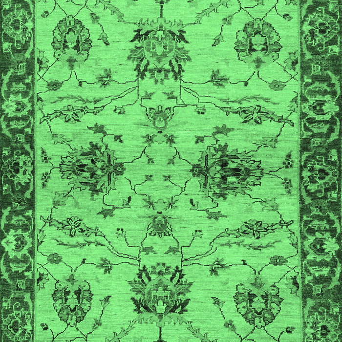 Machine Washable Oriental Emerald Green Traditional Area Rugs, wshabs2986emgrn