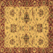 Square Oriental Brown Traditional Rug, abs2986brn