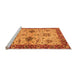 Sideview of Machine Washable Oriental Orange Traditional Area Rugs, wshabs2986org