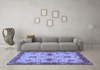 Machine Washable Oriental Blue Traditional Rug, wshabs2986blu