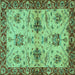 Square Oriental Turquoise Traditional Rug, abs2986turq