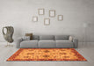 Machine Washable Oriental Orange Traditional Area Rugs in a Living Room, wshabs2986org