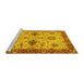 Sideview of Machine Washable Oriental Yellow Traditional Rug, wshabs2986yw