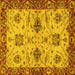 Square Oriental Yellow Traditional Rug, abs2986yw