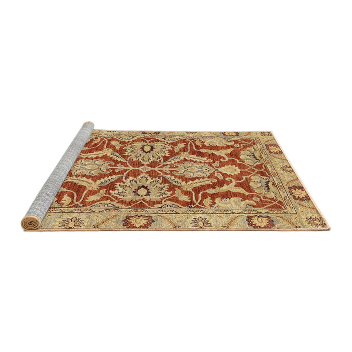 Sideview of Machine Washable Abstract Red Rug, wshabs2987