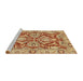 Sideview of Machine Washable Abstract Red Rug, wshabs2987