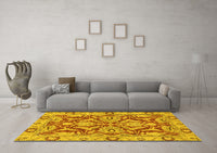 Machine Washable Oriental Yellow Traditional Rug, wshabs2987yw