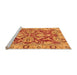 Sideview of Machine Washable Oriental Orange Traditional Area Rugs, wshabs2987org