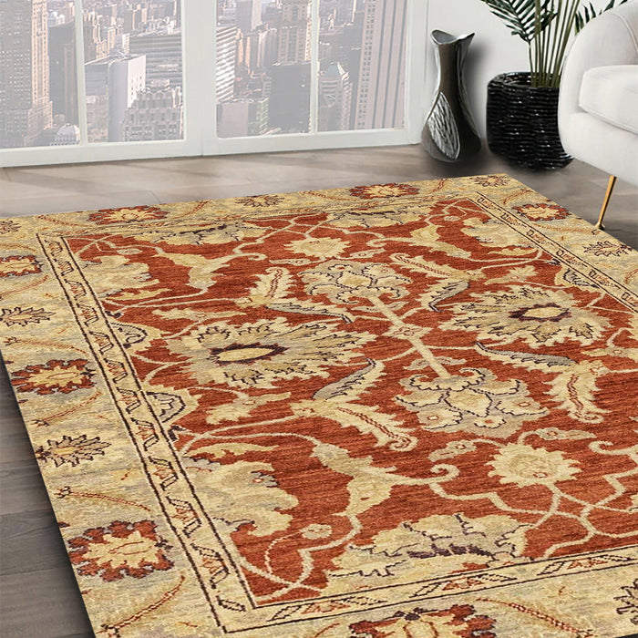 Machine Washable Abstract Red Rug in a Family Room, wshabs2987