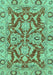 Machine Washable Oriental Turquoise Traditional Area Rugs, wshabs2987turq