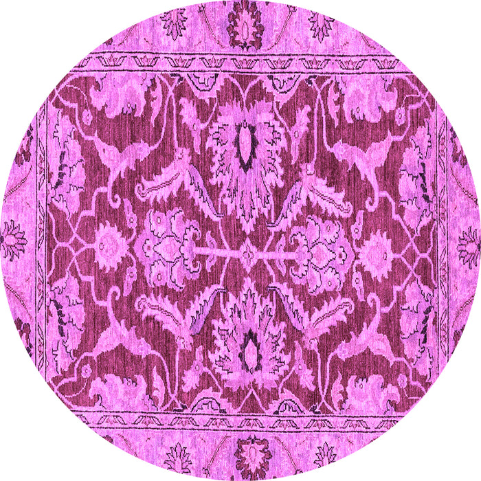 Round Machine Washable Oriental Purple Traditional Area Rugs, wshabs2987pur