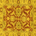 Square Oriental Yellow Traditional Rug, abs2987yw