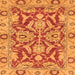 Square Machine Washable Oriental Orange Traditional Area Rugs, wshabs2987org