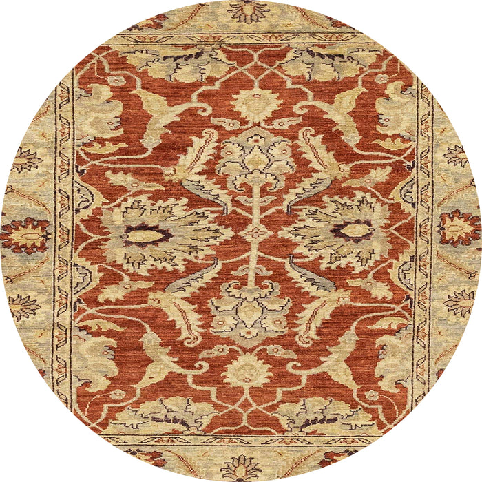 Round Abstract Red Oriental Rug, abs2987