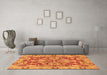 Machine Washable Oriental Orange Traditional Area Rugs in a Living Room, wshabs2987org