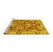 Sideview of Machine Washable Oriental Yellow Traditional Rug, wshabs2987yw