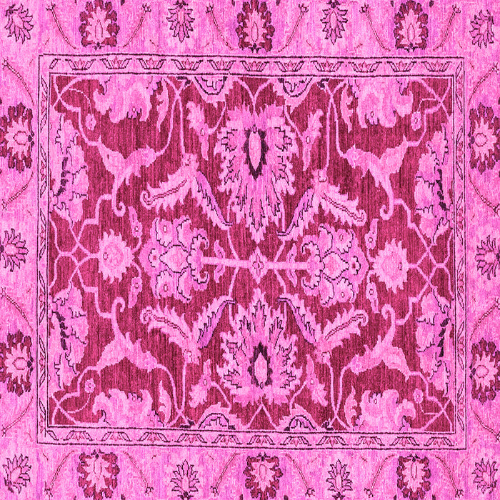 Square Oriental Pink Traditional Rug, abs2987pnk