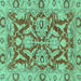 Square Oriental Turquoise Traditional Rug, abs2987turq