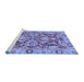 Sideview of Machine Washable Oriental Blue Traditional Rug, wshabs2987blu