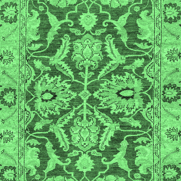 Machine Washable Oriental Emerald Green Traditional Area Rugs, wshabs2987emgrn